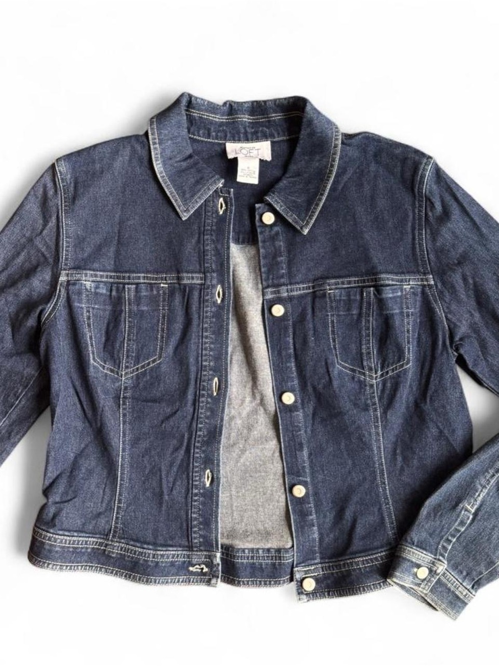 LOFT Indigo Denim Button-Up Jacket